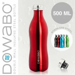 Dowabo - Doppelwandige Isolierflasche - Rot 500 Ml