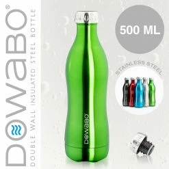 Dowabo - Doppelwandige Isolierflasche - Grün 500 Ml