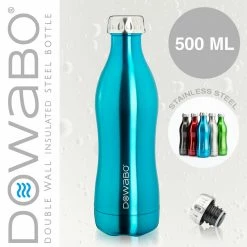 Dowabo - Doppelwandige Isolierflasche - Blau 500 Ml