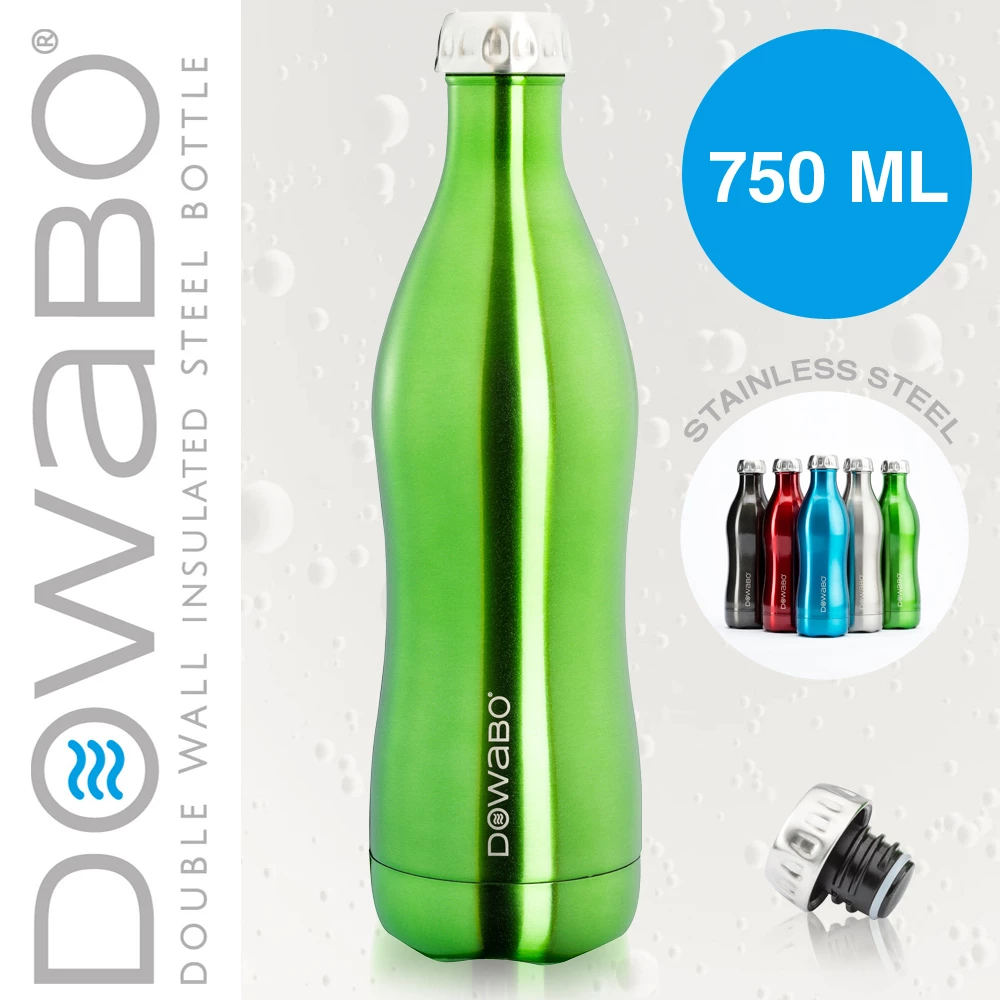 Dowabo - Doppelwandige Isolierflasche - Grün 750 Ml 1 Dowabo - Doppelwandige Isolierflasche - Grün 750 Ml