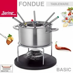 Spring - Basic - Fondue-Garnitur Schwarz 18 Cm