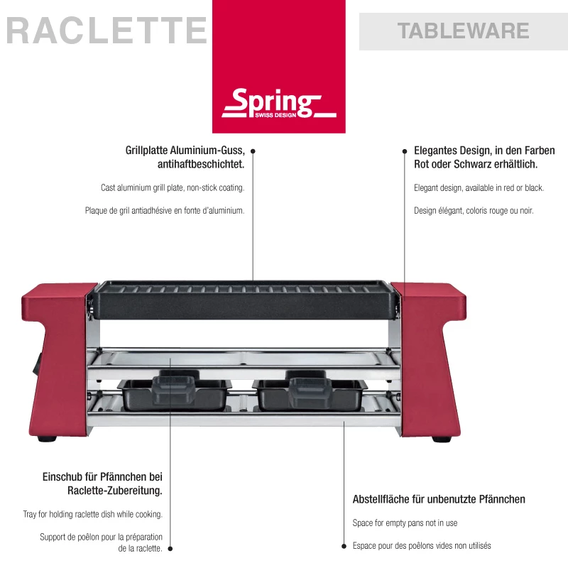 Spring - Raclette 4 Compact - Schwarz 2 Spring - Raclette 4 Compact - Schwarz – Bild 2
