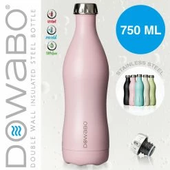 Dowabo - Doppelwandige Isolierflasche - Flamingo 750 Ml