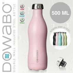 Dowabo - Doppelwandige Isolierflasche - Flamingo 500 Ml