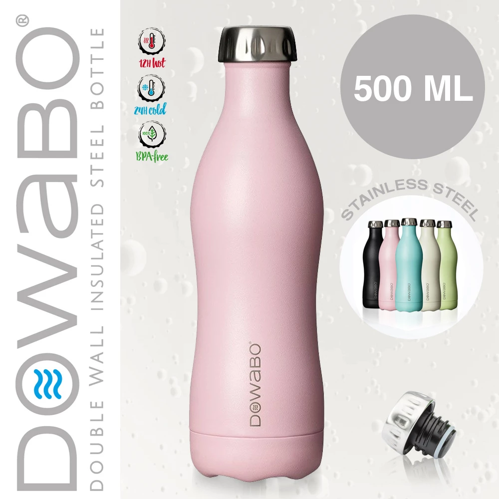 Dowabo - Doppelwandige Isolierflasche - Flamingo 500 Ml 1 Dowabo - Doppelwandige Isolierflasche - Flamingo 500 Ml