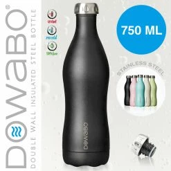 Dowabo - Doppelwandige Isolierflasche - Black Sun 750 Ml