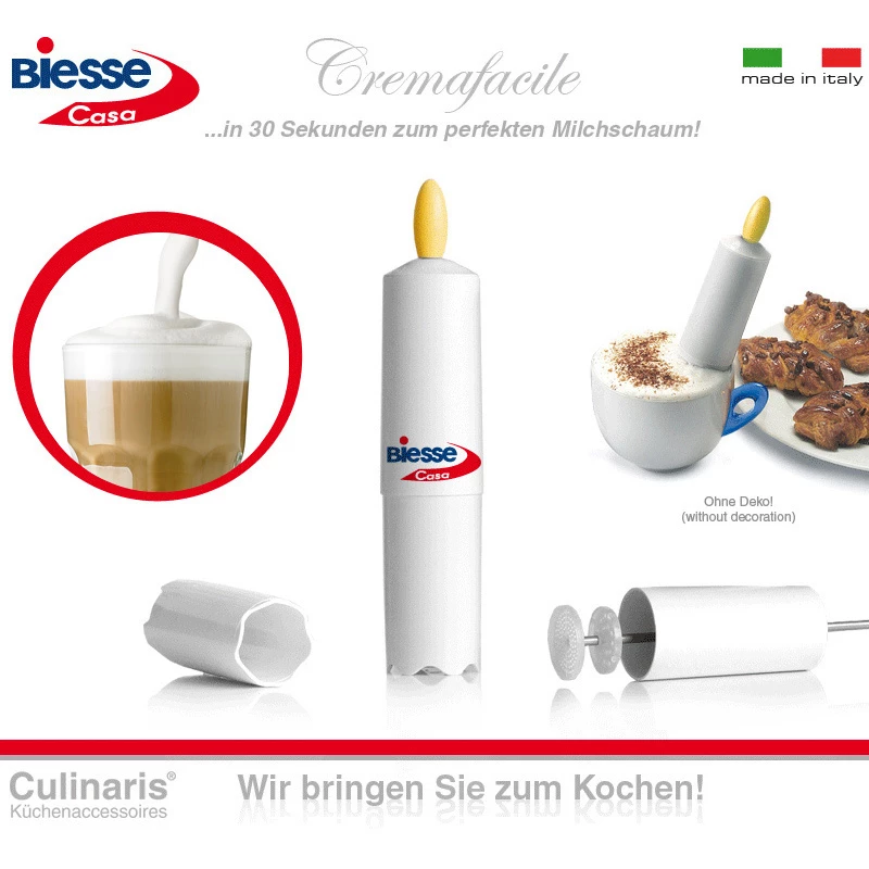 Biesse Casa - Cremafacile - Milchaufschäumer Gelb 1 Biesse Casa - Cremafacile - Milchaufschäumer Gelb