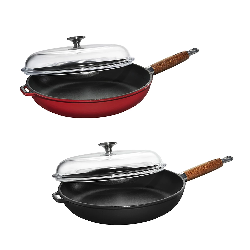 Chasseur - Bratpfanne Mit Holzgriff + Glasdeckel 1 Chasseur - Bratpfanne Mit Holzgriff + Glasdeckel