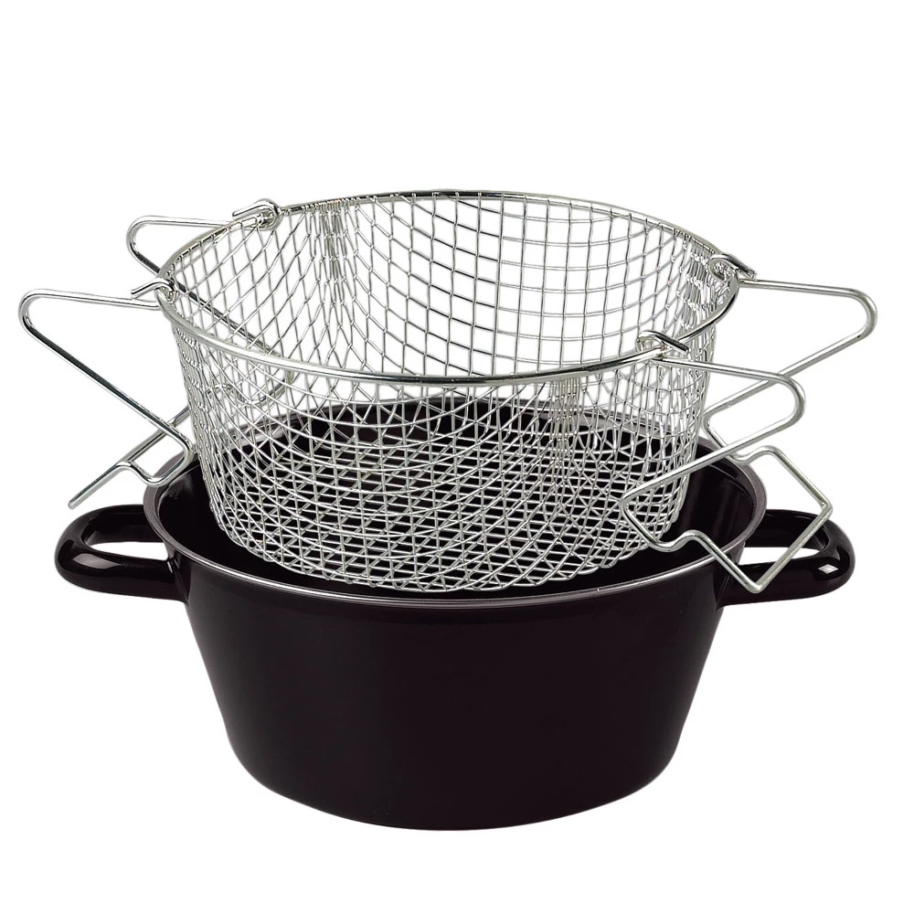 Riess Emaille Riess CLASSIC - Schwarzemaille - Pommes-Frites Pfanne Mit Einsatz 1 Riess Emaille Riess CLASSIC - Schwarzemaille - Pommes-Frites Pfanne Mit Einsatz